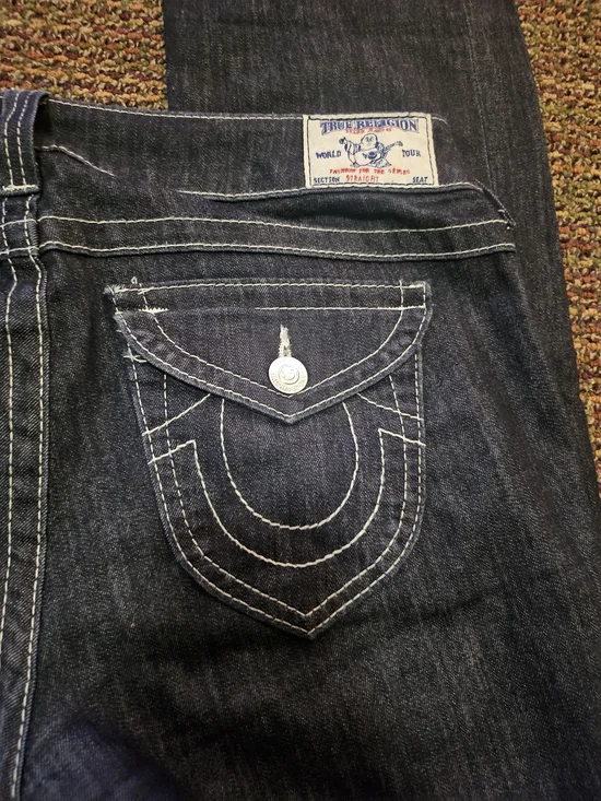 True Religion Dark Indigo Straight Leg Jeans - Picture 5 of 6